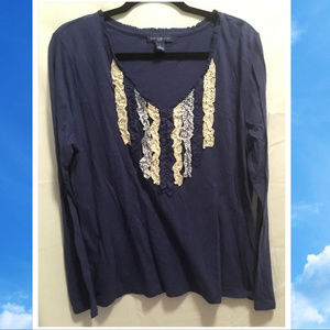 Bandolino Tops - Size Large Bandlono Knit Top Blouse Blue Bandolino Tops - Size Large Bandlono Knit Top Blouse Blue